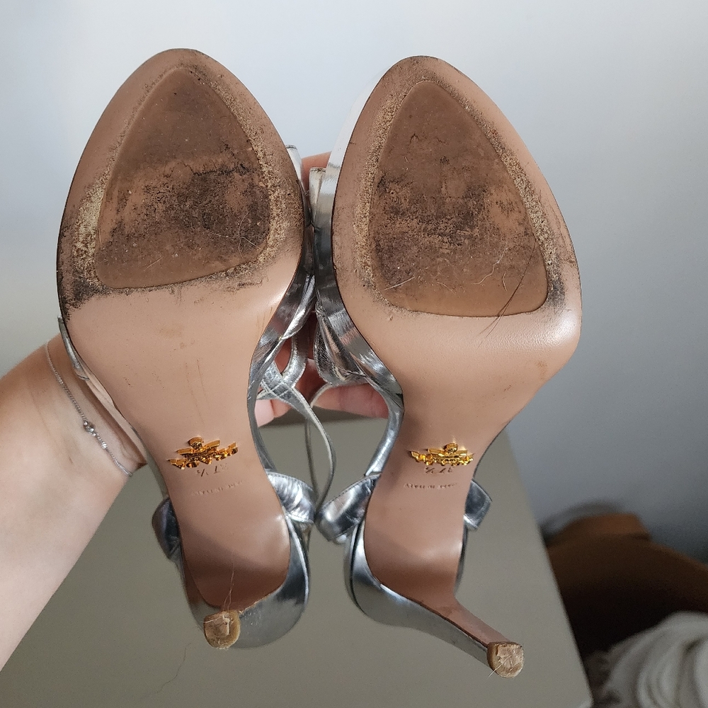 Metallic Leather Platform Sandals - Picture 12 of 13